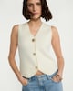 image 1 of The F&F Edit Knitted Button Front Waistcoat in Cream