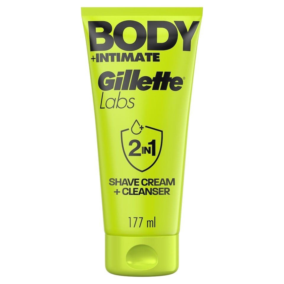 image 1 of Gillette Labs Body + Intimate 2-in-1 Body Shave Cream and Cleanser 177ml