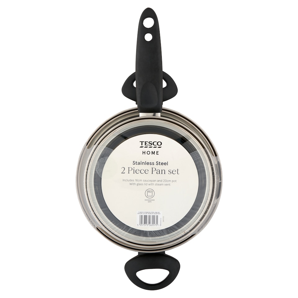 Tesco Home Stainless Steel Pan Set 2 pcs