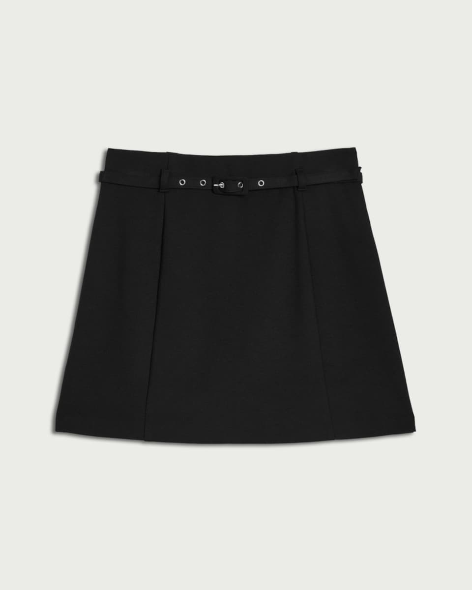 image 1 of F&F Belted Mini Skirt in Black