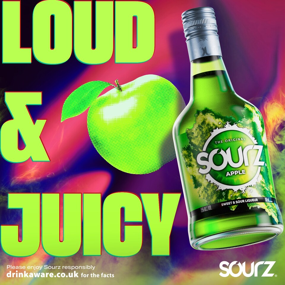 image 1 of Sourz Green Apple Liqueur 70cl