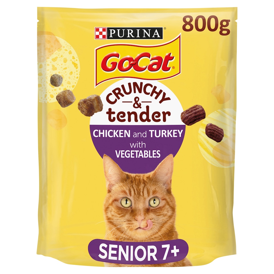 image 1 of Go-Cat Crunchy & Tender Senior Chicken Turkey & Vegetables 800G