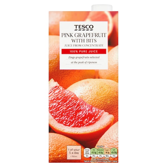 Tesco Pink Grapefruit Juice 1 Litre Tesco Groceries