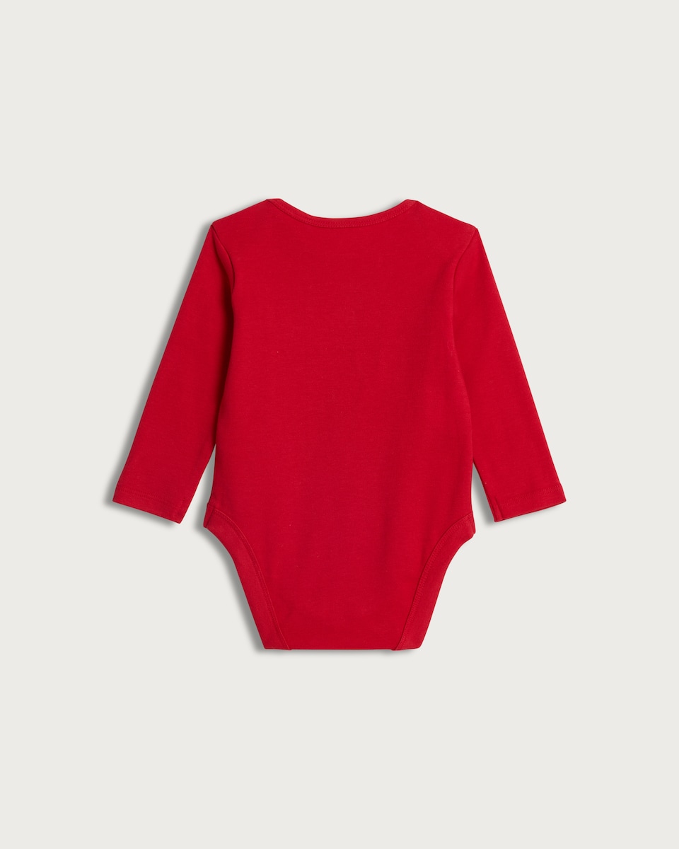 image 1 of F&F Baby Pure Cotton I Love Mummy Long Sleeved Bodysuit in Red