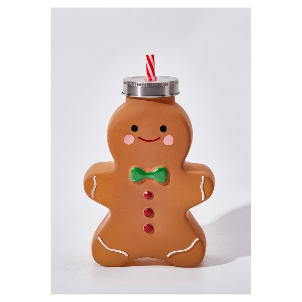 F&F Home 3D Gingerbread Drinking Jar