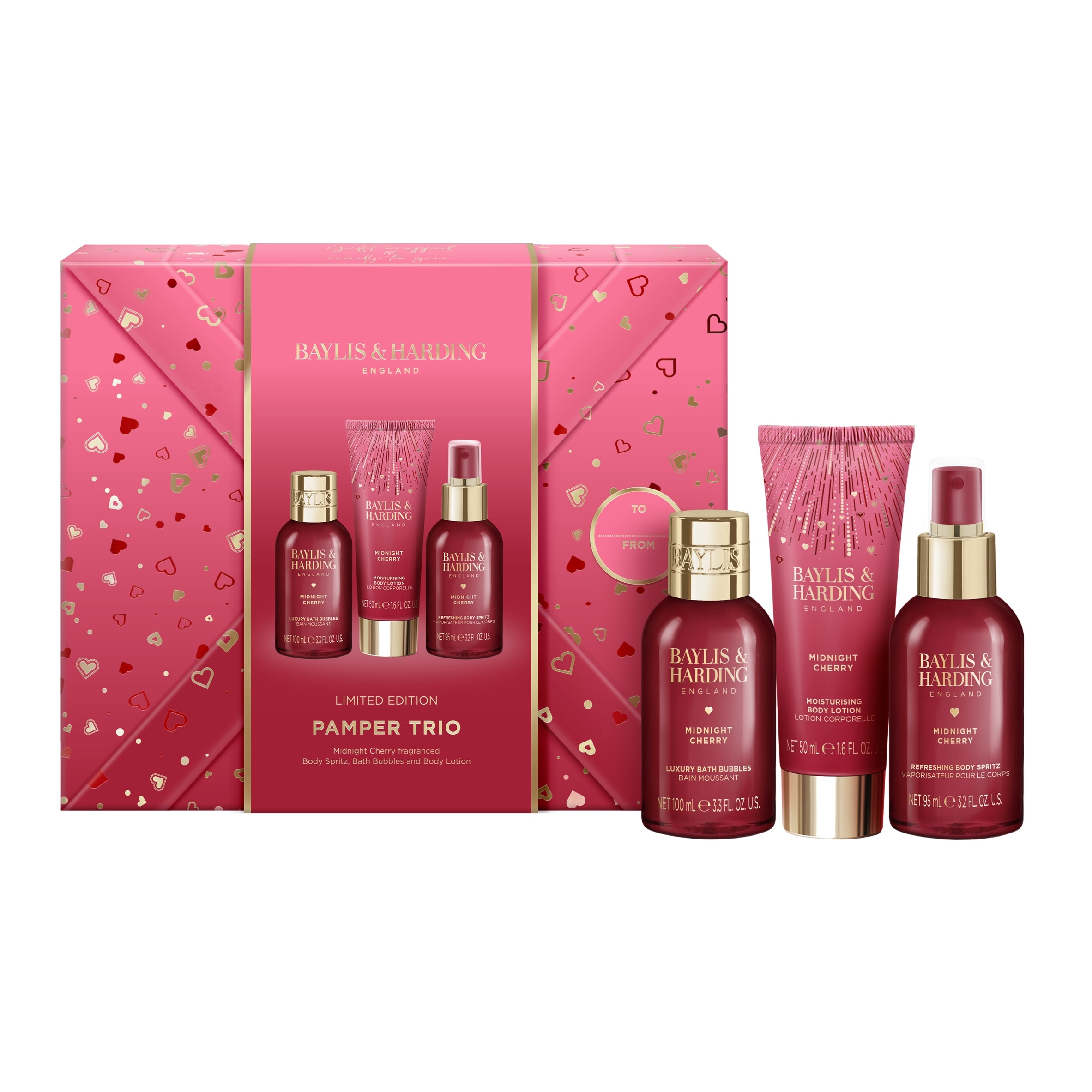 Baylis & Harding Midnight Cherry Pamper Trio Gift Set - Tesco