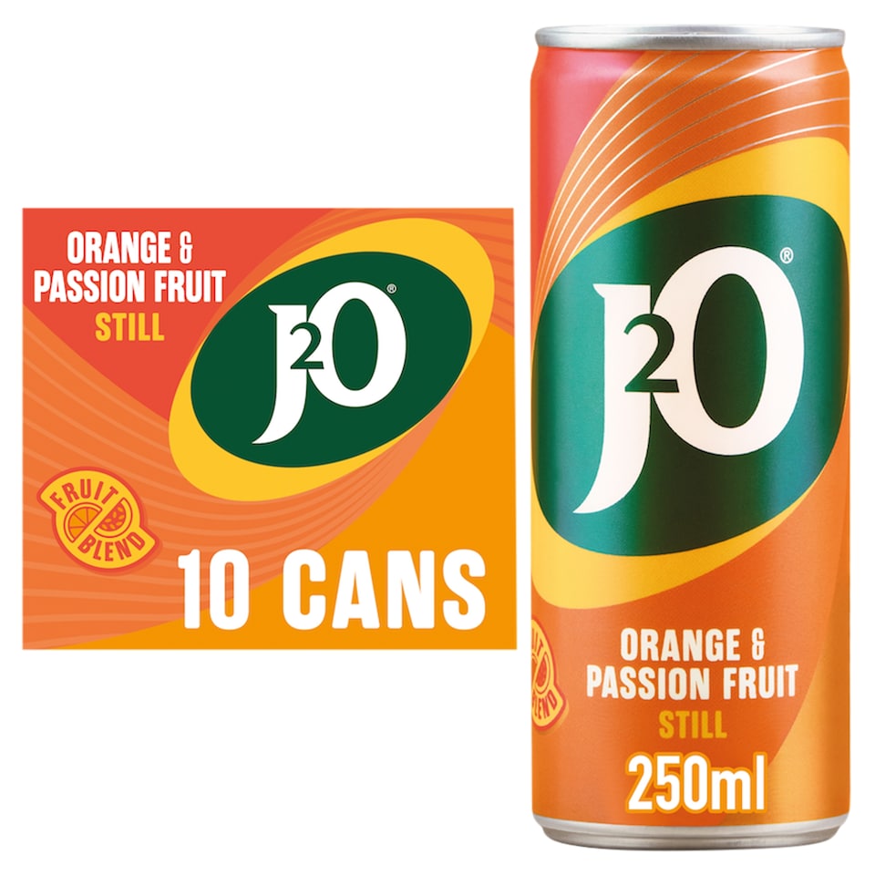 J2O Orange & Passionfruit 10x250ml Cans