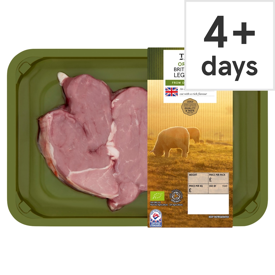 Tesco Organic British Lamb Leg Steaks 300G