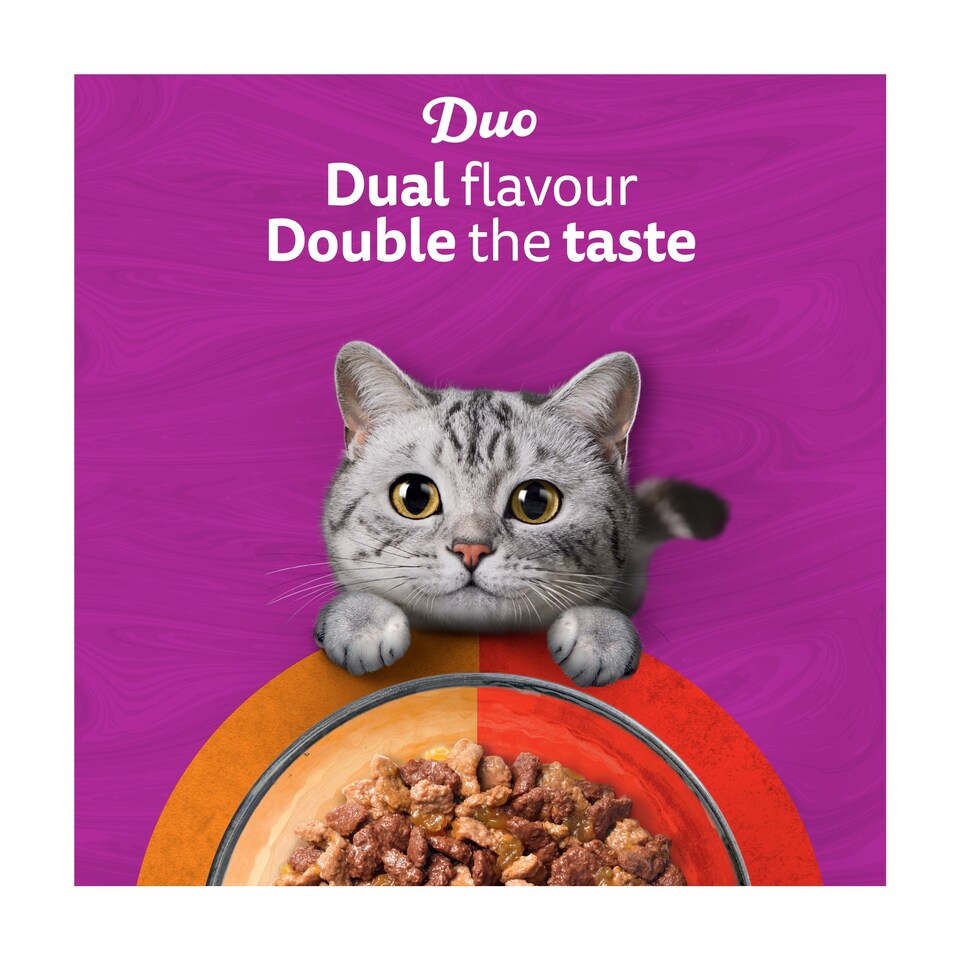 image 1 of Whiskas Duo Meaty Combos Adult Cat Food Pouches in Jelly 12x85g