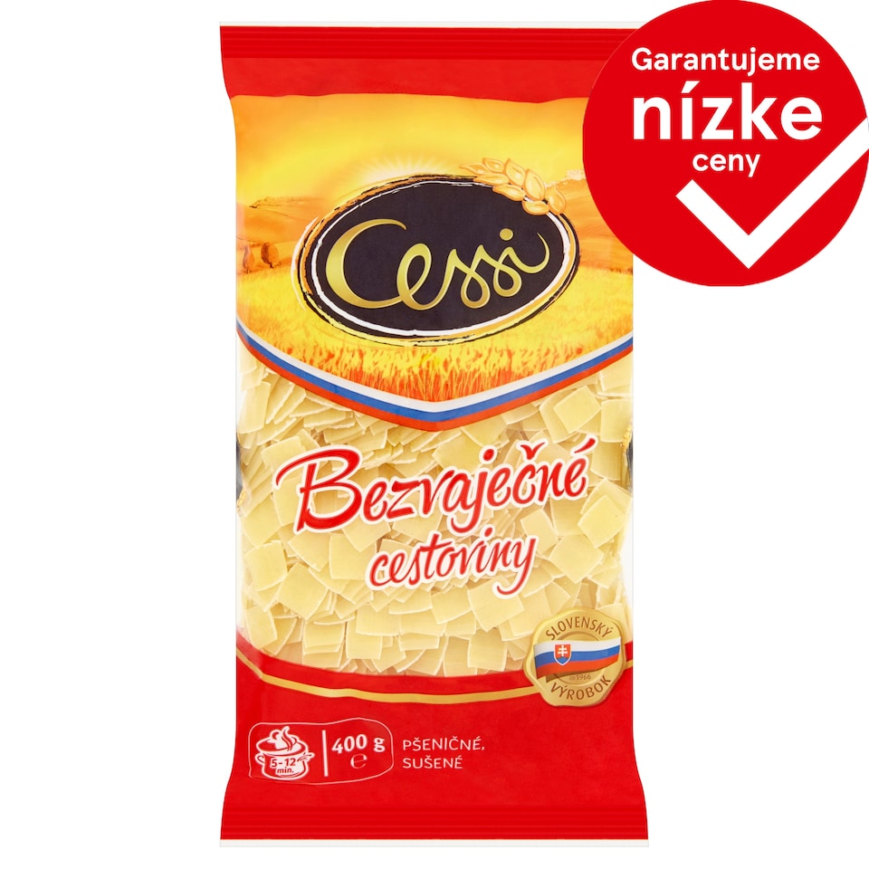Cessi Bezvaječné cestoviny pšeničné, sušené fliačky 400 g