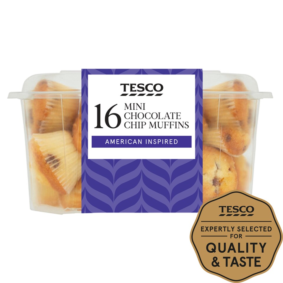 Tesco Chocolate Chip Mini Muffins 16 Pack