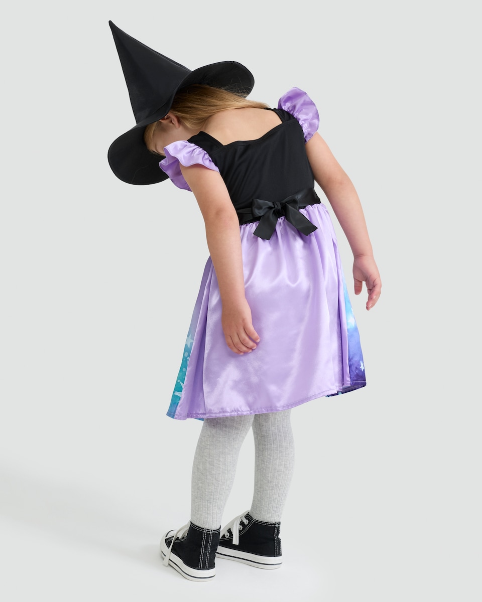 image 1 of F&F Girls 2-Piece Witch Fancy Dress Costume in Blue