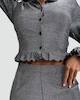 image 3 of OH ME OH MY Polyamide Metallic Flared Co-ord Trousers in Grey