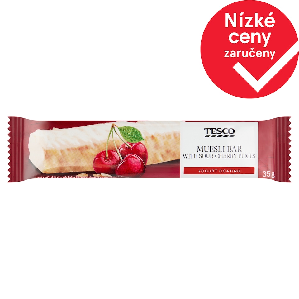 Tesco Muesli Bar with Sour Cherry Pieces Yogurt Coating 35g