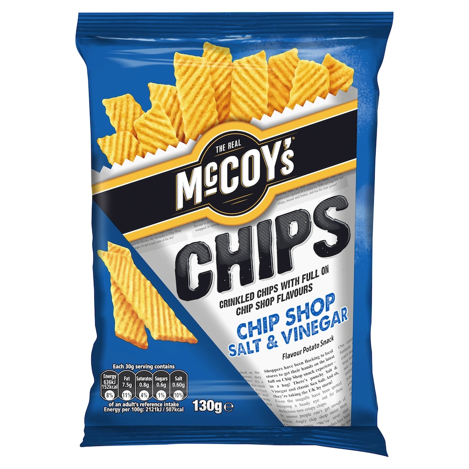 Mccoys Chip Shop Salt & Vinegar Crisps 130G