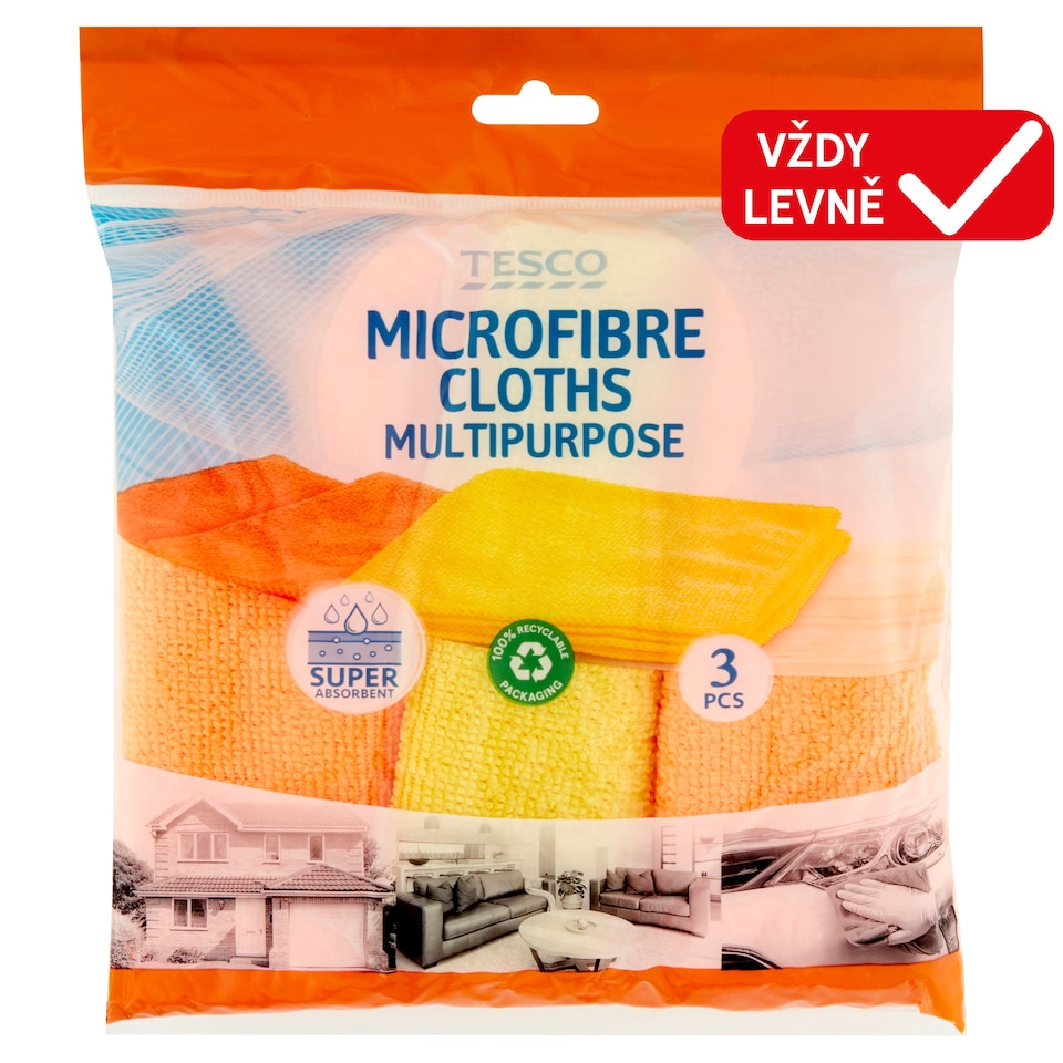 Tesco Microfibre Cloths Multipurpose 3 pcs
