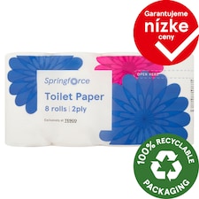 Springforce Toaletný papier 2 vrstvy 8 kotúčov