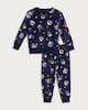 image 2 of F&F Boys Minky Fleece Christmas Print Top and Bottoms Pyjamas in Navy