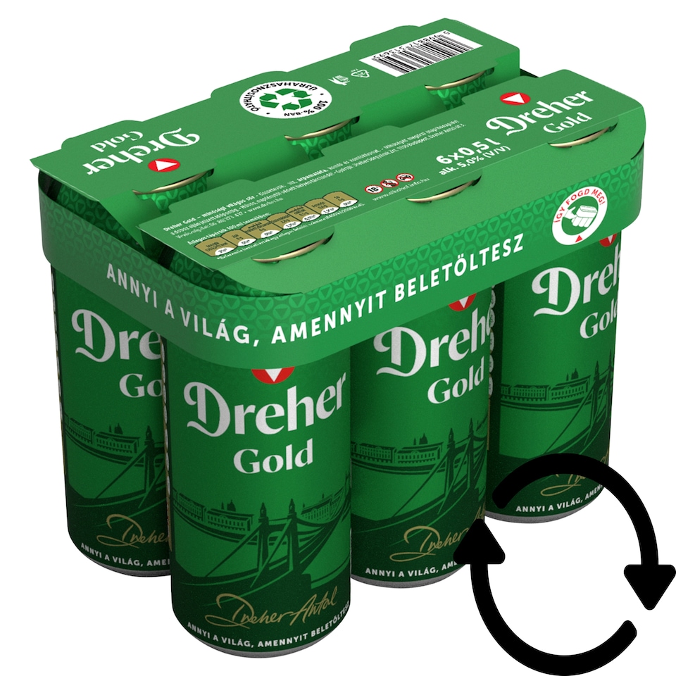 Dreher Gold minőségi világos sör 5% 6 x 0,5 l