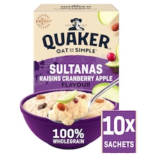 Quaker Oat So Simple Sultana & Raisin Porridge Sachets 10x38.5g