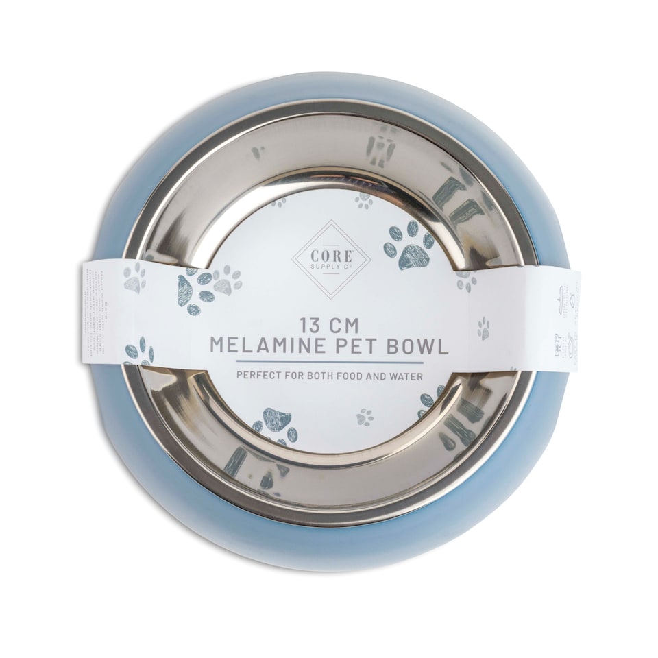 image 1 of Core Supply Medium Melamine Stainless Steel Pet Bowl Assorted
