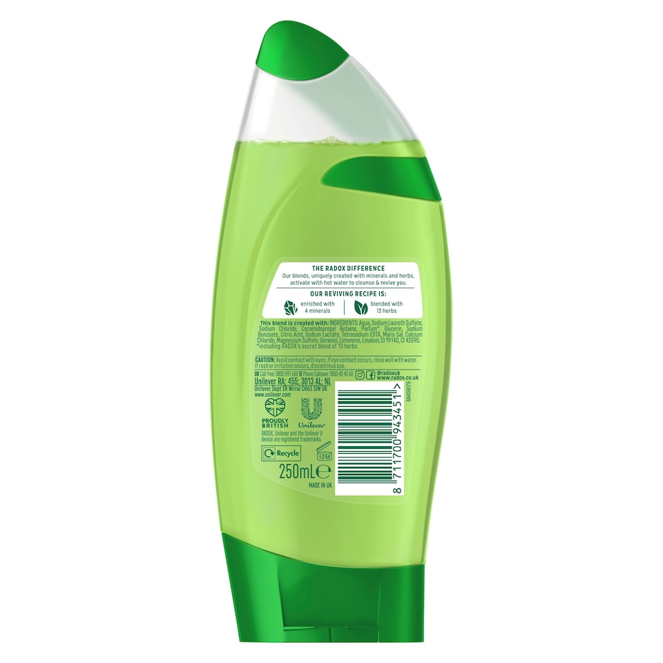 image 1 of Radox Feel Energised Shower Gel 250Ml
