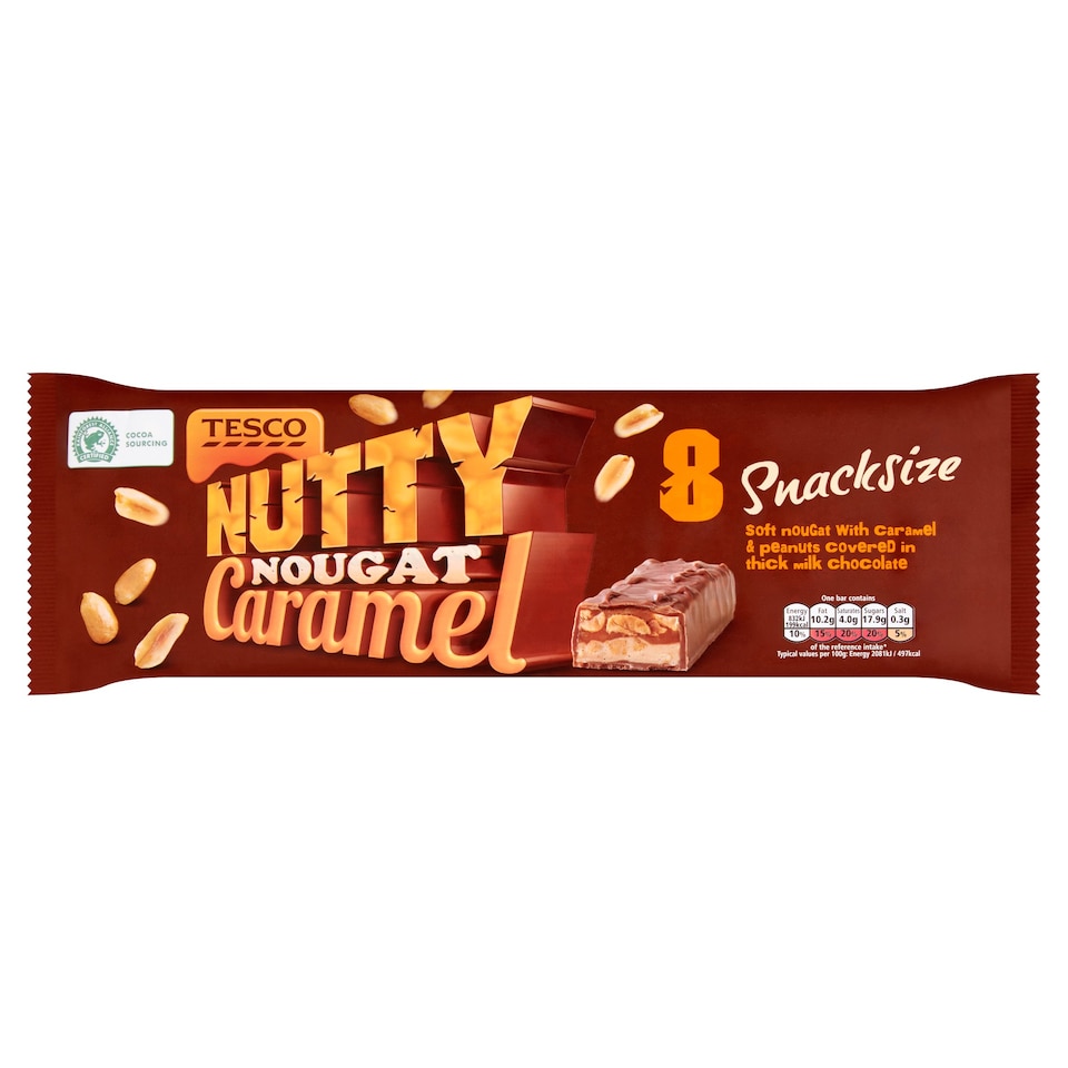 Tesco Nutty Nougat Caramel 8 Pack 320G