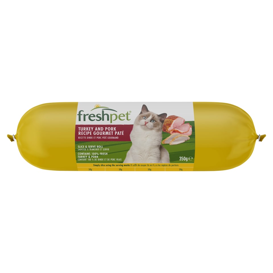 Freshpet Turkey & Pork Recipe Gourmet Pate Roll for Cats 350g 