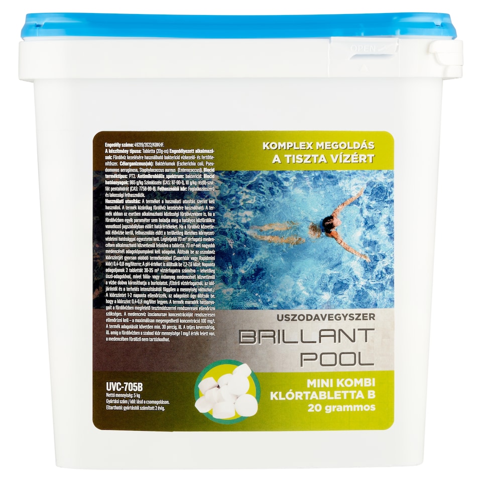 Brillant Pool Mini kombi klórtabletta B 20 grammos uszodavegyszer 5 kg