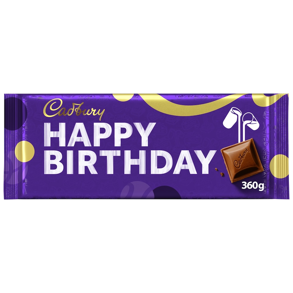 Cadbury Happy Birthday Dairy Milk Chocolate Bar 360g