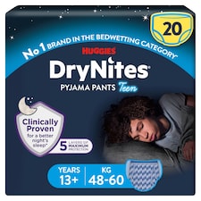 Huggies DryNites Bedwetting Pyjama Nappy Pants Boy 13Yrs+ x20