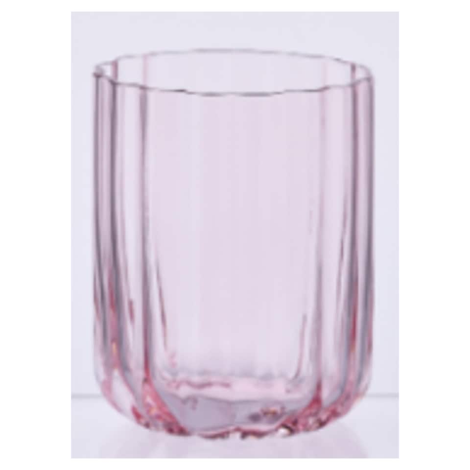 F&F Home Pink Flower Tumbler Glass