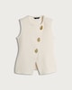 image 4 of The F&F Edit Textured Gold Accent Co-ord Waistcoat in Cream