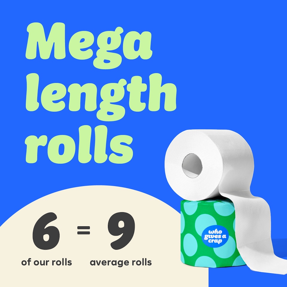 image 1 of Who Gives A Crap Classic Soft Toilet Tissue 6 Mega Rolls