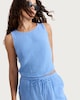 image 2 of F&F Pure Cotton Double Cloth Sleeveless Co-ord Top in Blue