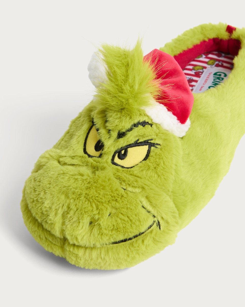 image 1 of The Grinch Mule Slippers in Green