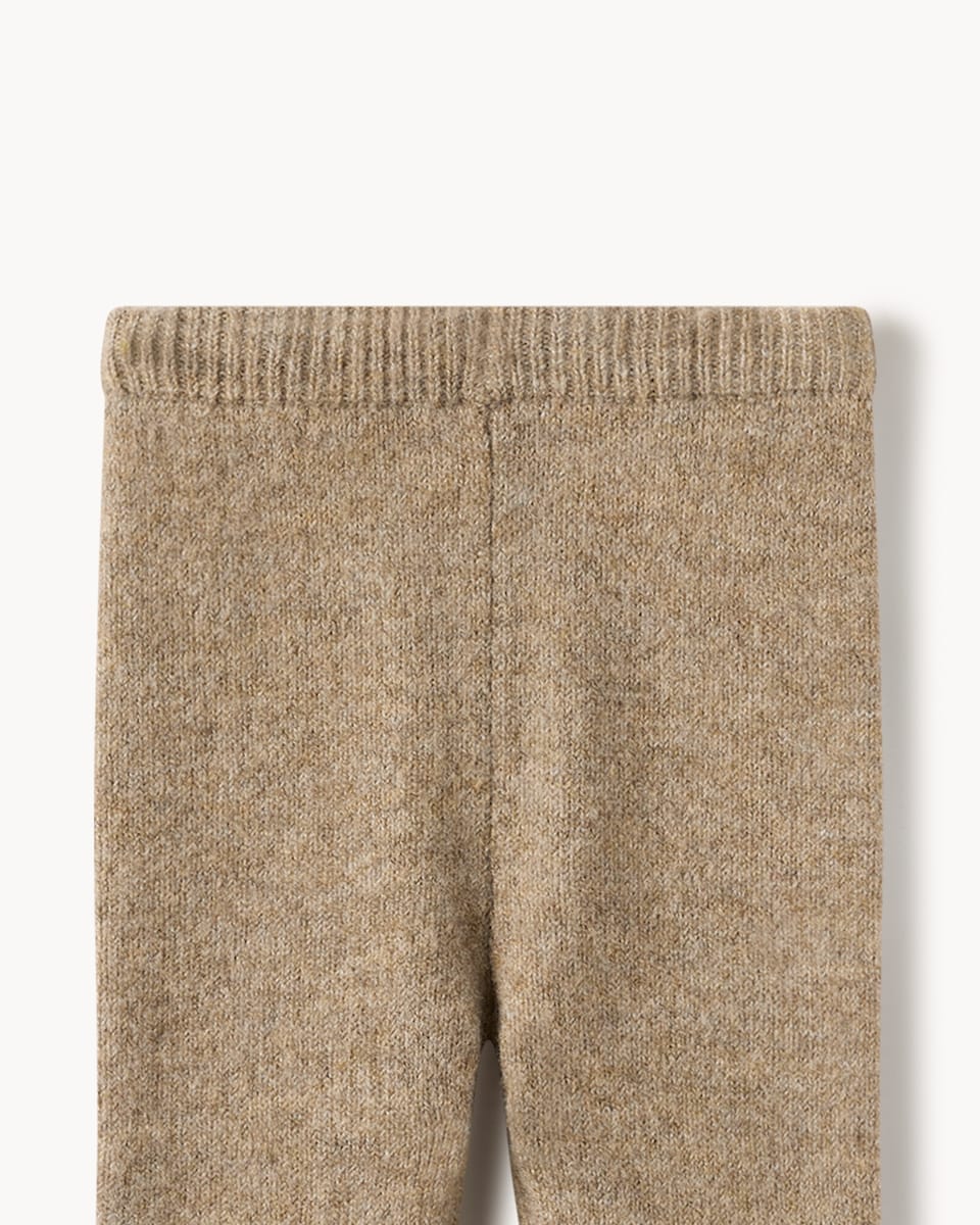 image 1 of F&F Baby Knitted Bear Jumper and Leggings Set in Stone