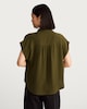 image 4 of F&F Button Front Collared Blouse in Green
