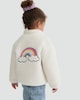 image 2 of F&F Girls Fleece Textured Zip Up Jacket in Cream