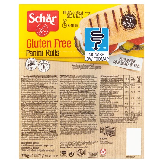 Schar Panini Rolls 225G - Tesco Groceries