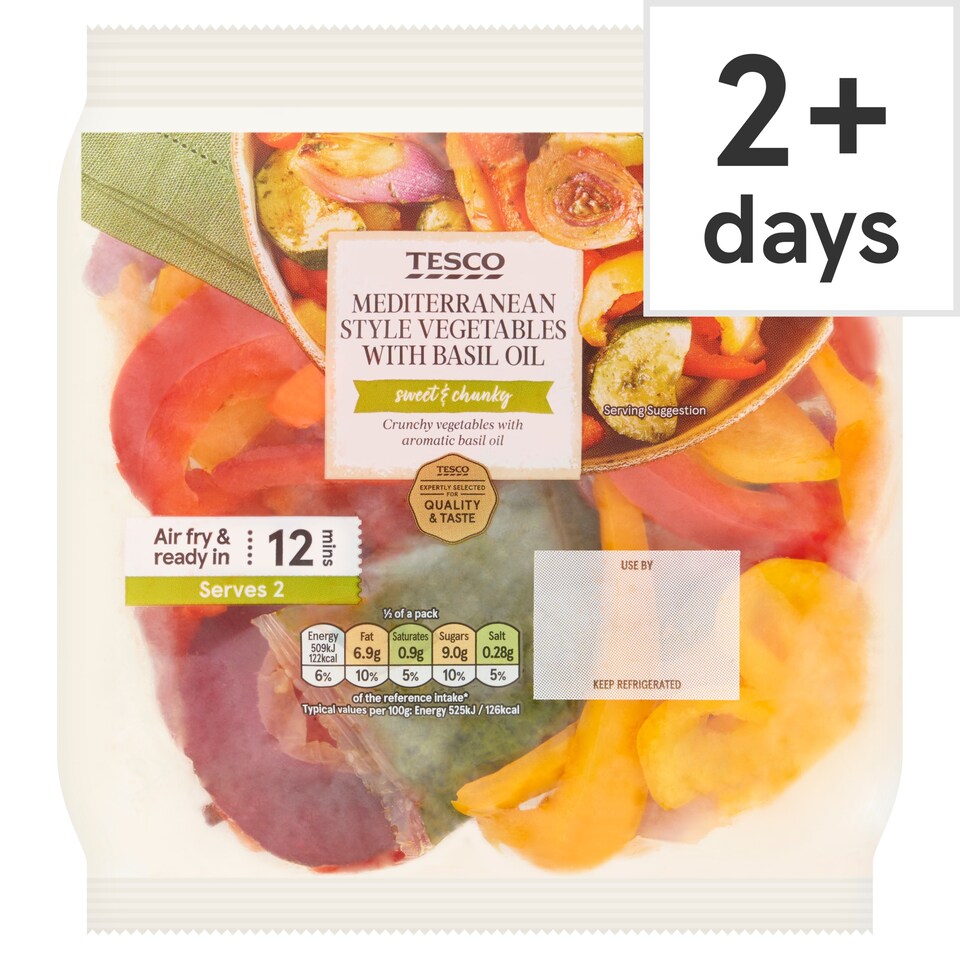 Tesco Mediterranean Style Vegetables with Basil Oil 305g