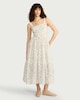 image 2 of F&F Pure Cotton Floral Midi Dress in Cream