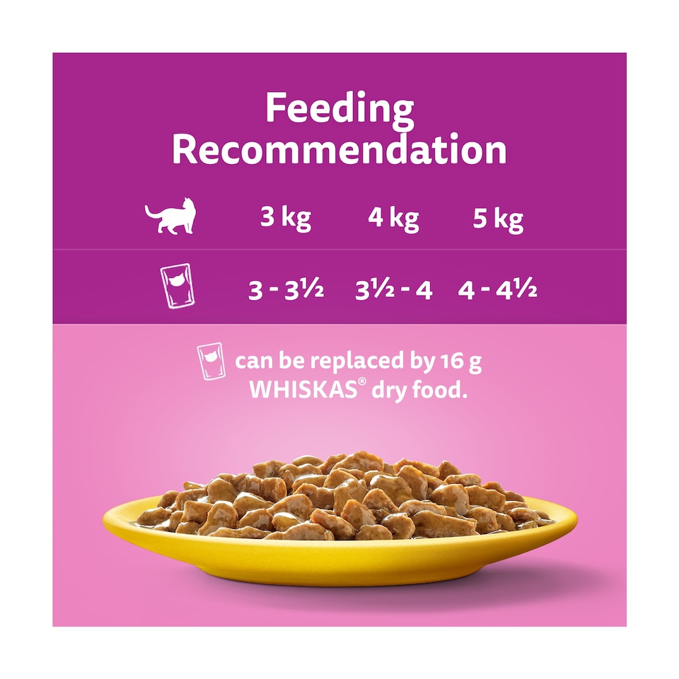 image 1 of Whiskas 7+ Senior Wet Cat Food Poultry Feasts In Gravy 12x85g