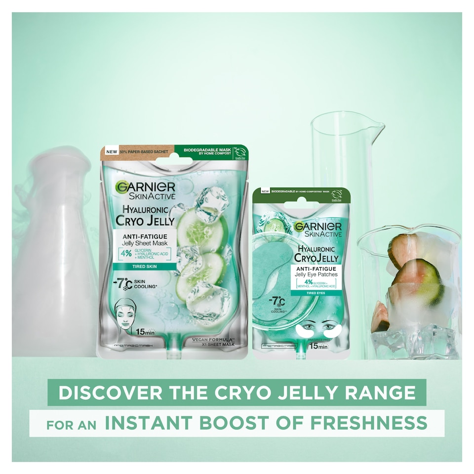 image 1 of Garnier Skinactive Hyaluronic Cryo Jelly Eye Patches 5g