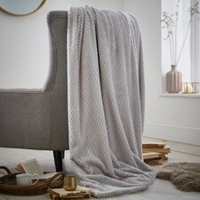 Silentnight Grey Waffle Fleece Throw - Tesco Groceries