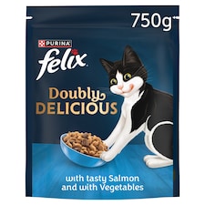 FELIX Doubly Delicious Salmon & Veg Dry Cat Food 750g