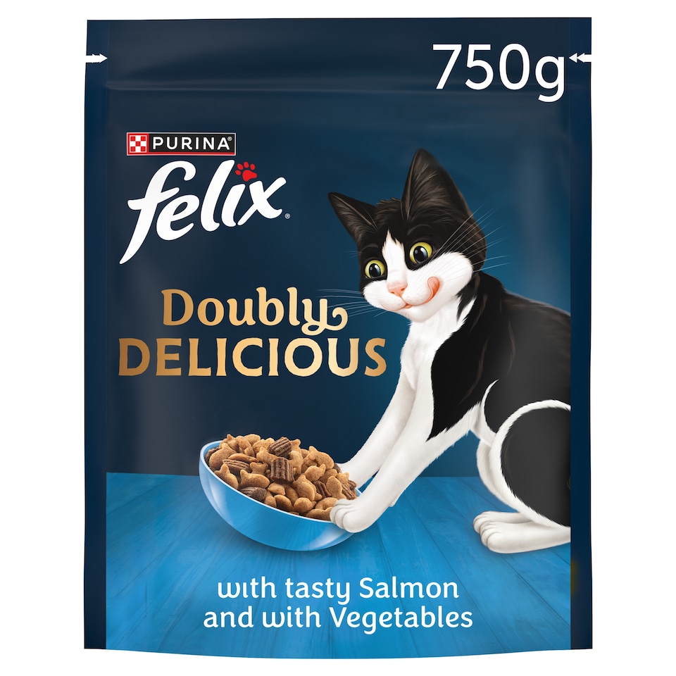 image 1 of FELIX Doubly Delicious Salmon & Veg Dry Cat Food 750g