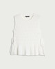 image 4 of F&F Shirred Tie Side Sleeveless Top in White