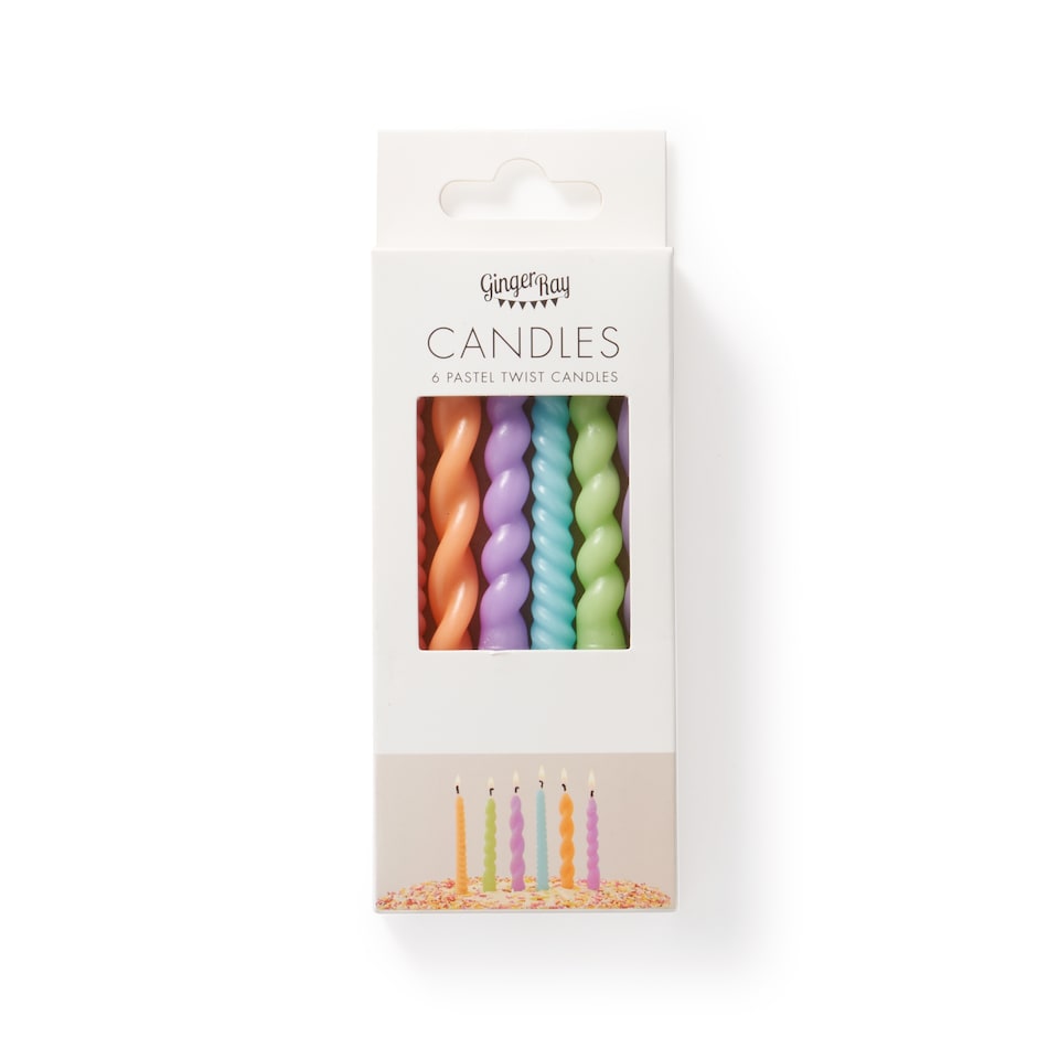 image 1 of Ginger Ray 12 Pastel Twist Candles