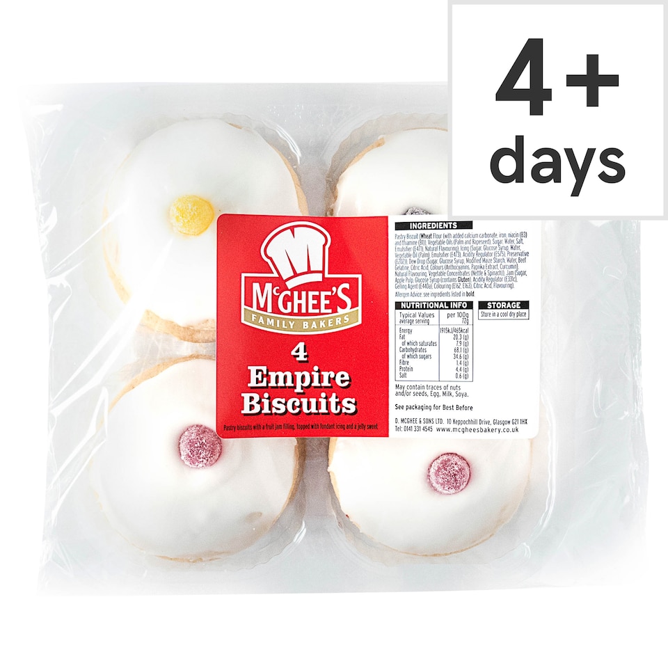 McGhee's Family Bakers Empire Biscuits 4 Pack
